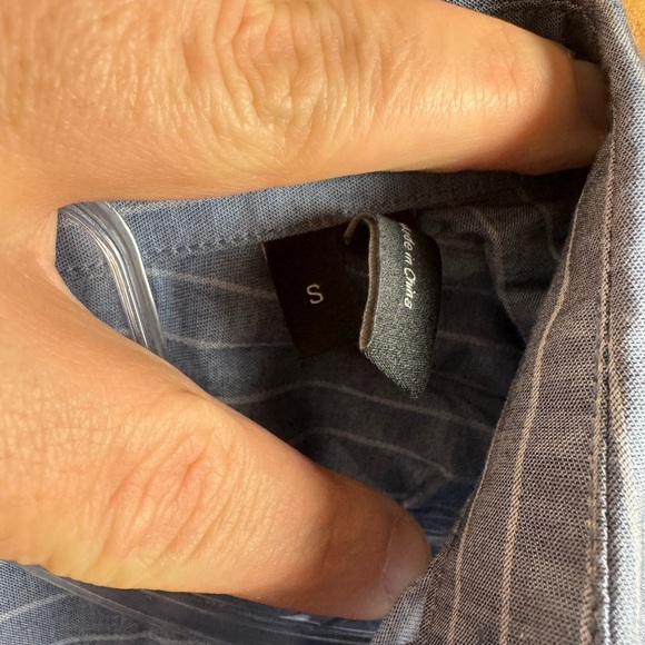 Theory Blue & White Striped Button Down - Picture 3 of 4